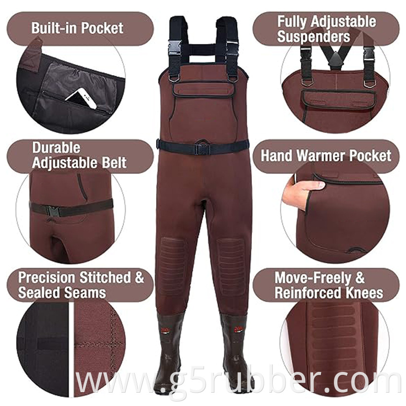 Neoprene Fishing Chest Waders 200g Insulation Boots